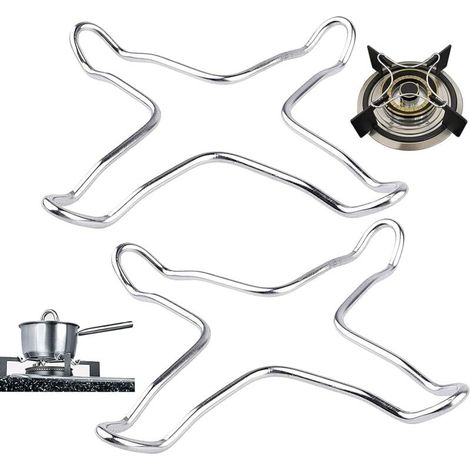 Lot de 2 réducteurs à gaz en acier inoxydable pour plaque de cuisson à gaz, dessous de plat, wok, cuisinière à gaz, cuisinière à gaz, dessous de plat, support pour cafetière-LIAIKI (1/5)