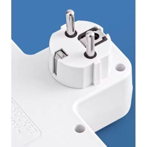 Multiprise Murale avec 5 Prises EU, Interrupteurs Individuels (5 Prises Blanc)