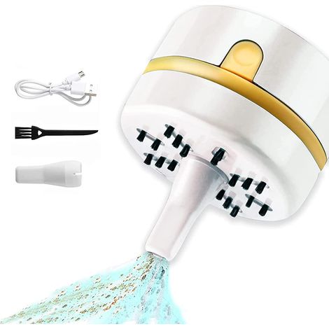 Tragbarer Autostaubsauger (Weiß), Mini-USB-Staubsauger mit Aufladbarkeit, leichter Staubsauger, tragbarer Autostaubsauger mit starker Saugkraft (1/5)