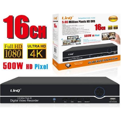Trade Shop - Dvr Grabador De Video Digital 16 Canales 5mpx Ahd Full Hd 1080p 4k 500w Ahd50016 - (1/2)