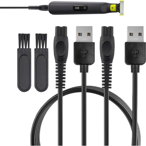 Cavo di ricarica USB da 5 V per Philips OneBlade, confezione da 4 cavi di ricarica per trimmer Philips, compatibile con caricabatterie Philips QP2724, QP2834, QP4631, MG9530, X5004, OneBlade Pro 360