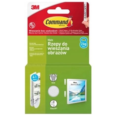 Velcro Command 3M para colgar cuadros, pequeño, 4 pares, hasta 2 kg (1/2)