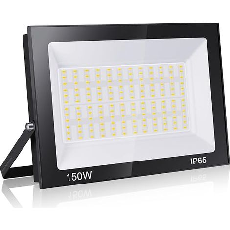 Outdoor LED Floodlight, 150 W, 15000 LM LED Outdoor Light, 3000 K Warm White Outdoor LED Spotlight, IP65 Waterproof Security Lighting, LED Floodlight for Terrace, Garage, Patio, Garden (1/5)