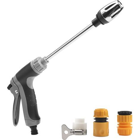 Nettoyeur haute pression turbo, buse haute pression, nettoyeur haute pression, pistolet à eau haute pression avec 3 connecteurs en plastique pour lavage de voiture avec tuyau d'arrosage (1/5)