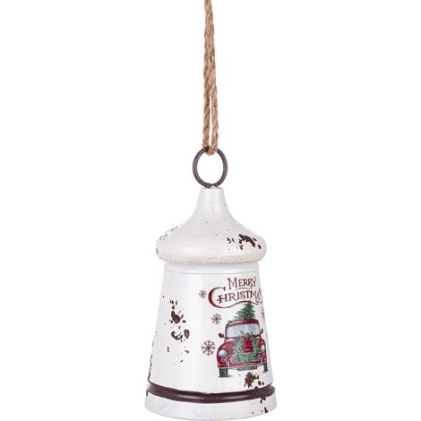 Pendaglio Merry Christmas "Ringing" per albero di Natale in metallo decorazione natalizia