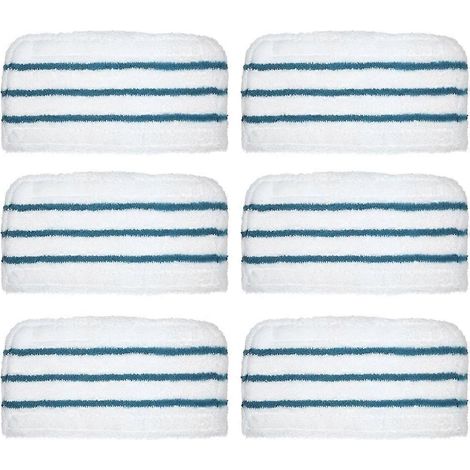 Lot de 6 lingettes de rechange pour balai vapeur Black+Decker SM1600, SM1610, SM1620, HSM13E1, HSMC1300FX. Chiffon de nettoyage lavable. (1/5)
