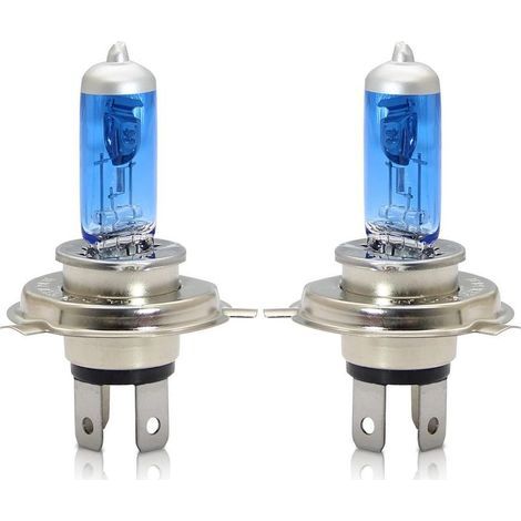 H4 P43t Phares halogènes 60/55W 5000k Blanc chaud Faisceau de route/Feux de croisement Lampe 12V Auto Voiture Moto Ampoule, 2 pièces (1/3)