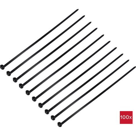 TRU COMPONENTS TC-12814200  Kabelbinder 370 mm 7 mm Schwarz mit Metallzunge, UV-Witterungsstabil 100