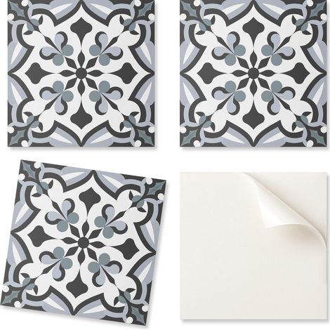 Azulejos de vinilo autoadhesivos para cocina con elegante estampado vegetal, 9x30x30 cm.