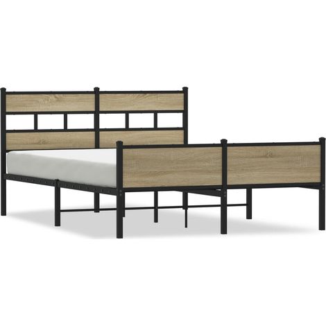 Lit double Lit adulte Cadre de lit sans matelas chêne sonoma 140x190 cm