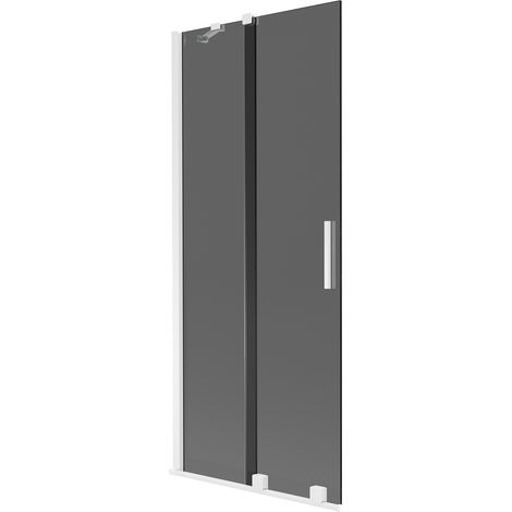 Mexen Velar mampara de ducha 2 alas corredera 85 x 150 cm, grafito, blanco - 896-085-000-41-20 (1/2)