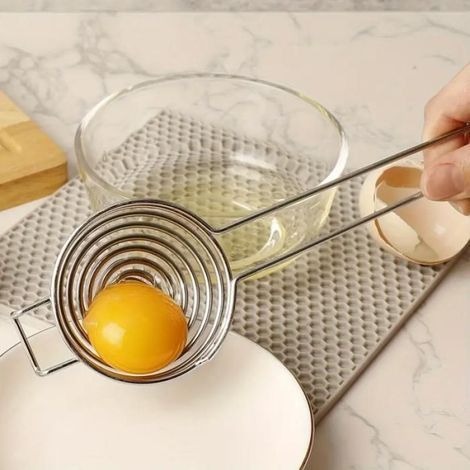 Séparateur de jaune d'oeuf en acier inoxydable 1pc - Équipement de cuisine facile à nettoyer et durable pour une séparation parfaite des oeufs (1/5)