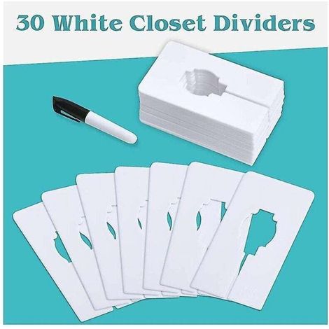 40 séparateurs de placard pour suspendre des vêtements - Séparateurs de taille de vêtements rectangulaires pour racks, séparateurs de placard blancs (1/2)
