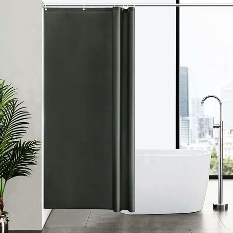 Small Shower Curtain, Dark Grey, Anti-Mold, 100 x 200cm, Polyester Fabric, Waterproof, Machine Washable Bath Curtains (1/5)