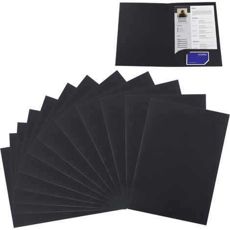12 Pièces Chemise Cartonnée A4 avec Rabat Pochettes en Papier Kraft Dossier de Rangement Dossier de Candidature Porte Document Organisateur Présentation Papier Set pour Société Bureau Maison Scolaire (1/5)