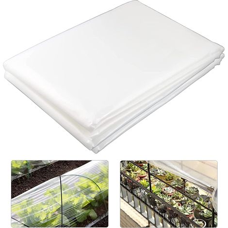 Membrane en polyéthylène transparent robuste et résistant - 2 m x 6 m - Pour jardinage et protection contre les gravats (1/5)