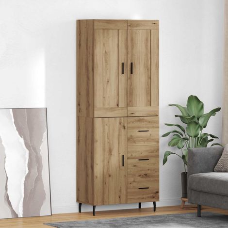 vidaXL Highboard 2 pcs Artisan-Eiche 69,5 x 34 x 180 cm Holzwerkstoff (1/5)