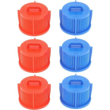 Lot de 6 filtres de soupape d'admission de Machine à Laver, Filtre à Mailles de Tuyau d'admission Universel Rouge et Bleu, Ensemble de filtres d'admission de 2 cm pour Accessoires d'extension (1/5)