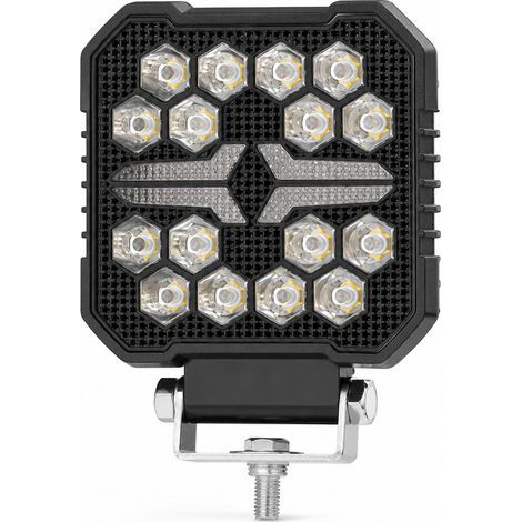 Faro da lavoro LED quadrato 30 W per veicoli, fascio principale bianco e luce diurna gialla (1/5)