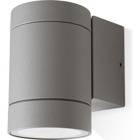 Paco Home Lámpara Pared Exterior  Iluminación Mural Caseta Jardín Lámpara Pared IP54 3000K Plata Gris, Tipo 1 - 1x GU10