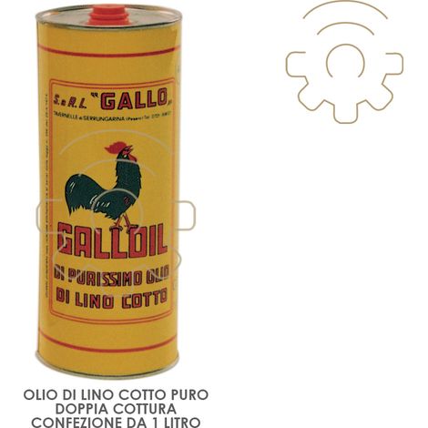 Olio di lino Gallo cotto puro a doppia cottura confezione da 1 lt (1/2)