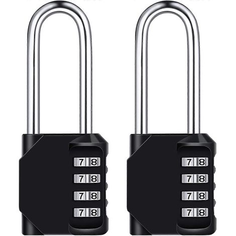 Cadenas à combinaison 6,9 cm (2,7 po) de long [Lot de 2] Cadenas à combinaison étanche à 4 chiffres, en métal résistant aux intempéries et acier zingué, pour écoles, gymnases et casiers (1/5)