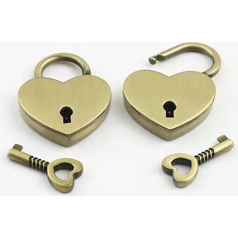 Lot de 2 mini-cadenas archaïques de style antique vintage avec clé - B (1/5)