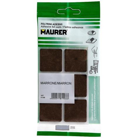 Feutre Adhésif 30 x 30 mm (Blister 6 Pièces) Marron