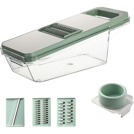 Mandoline 3 en 1 - Râpe à légumes - Tranche fine - Râpe pour légumes - Râpe à légumes - Râpe de cuisine - Gadgets de cuisine (1/2)