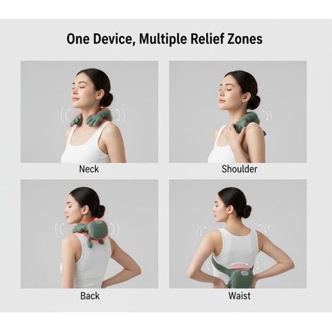 Masseur de cou, massage du cou et des épaules, de vraies mains, masseur de pétrissage N4, maître de massage électrique Shiatsu, rechargeable USB-C