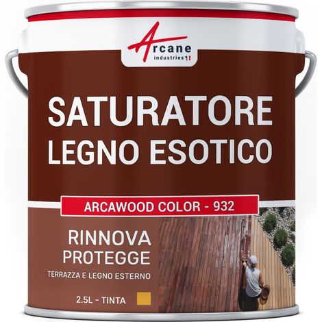 Saturatore per legno esotico, Saturatore per legno da esterno ARCAWOOD COLOR - 932 - 2,5 L (fino a 12,5 m²) Quercia Dorata - Tinta Gialla - ARCANE INDUSTRIES (1/5)