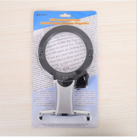 Loupe de Grossissant Cou et de Bureau Loupe 6X, Bras et Bureau Mains-Libres éclairés loupe à LED travaux d'aiguille, Bijoux Hobby, réparation de Points de Croix, Art, Objets d'artisanat