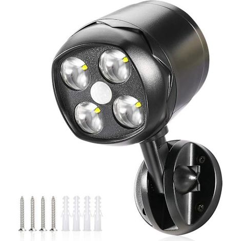 Projecteur extérieur à détecteur de mouvement, étanche, avec LED 600 lumens et sans fil, alimenté par batterie, pour porcheyux (1/5)