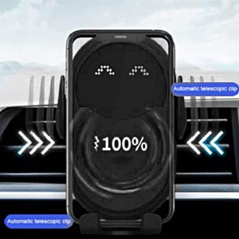 Support de téléphone intelligent sans fil pour voiture avec chargeur à détection automatique, compatible Qi 10W et charge rapide. (1/5)