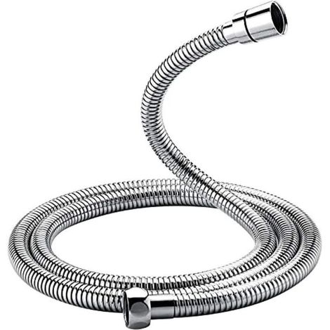 G851-20, Flexible de Douche Universel (G1/2 pouces, 2M), Tuyau de Douche Anti-Torsion et Anti-Pliure, Acier inoxydable/Chrome (1/4)