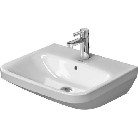 Lavabo Duravit DURASTYLEavec trop plein plage de robinettrie 550x440mm 1 trou de robinetterie blanc