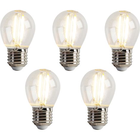 LUEDD Lot de 5 Ampoule LED E27 P45 transparentes 2W 200lm 2700K (1/4)