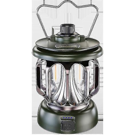Lanterne de camping rechargeable USB (1 pièce), luminosité réglable, étanche, portable, idéale pour le camping, la pêche et les situations d'urgence, 11,7 x 17 cm.