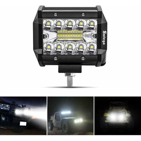 4" 60W Projecteur LED Lampe de travail Barre LED Phare 10800LM. Etanche IP67. Feux Antibrouillard pour Voiture Hors Route Tracteur Camion SUV ATV Bâteau 12V 24V Feux Diurne Lumière