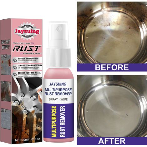 Rostentferner- und Polierspray für Haushalts- und Küchenutensilien, Edelstahlpolitur sowie Autopflege – 30 ml – im Karton -- DE (1/5)
