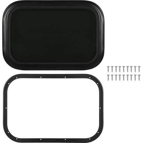 Fenêtre de camping-car noire, coin arrondi en alliage d'aluminium, protection UV, robuste, vitre fixe pour caravane, épaisseur de paroi 26-31mm (1/5)
