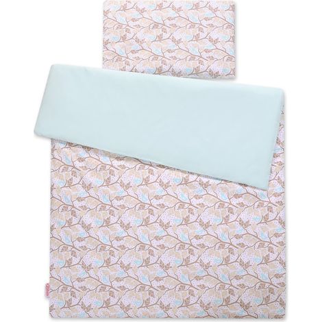 Juego de cama de bebé de algodón de 2 piezas - hojas beige (1/4)
