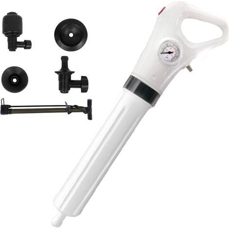 Déboucheur canalisation - Pression 0,6 MPa - ABS résistant - 3 têtes interchangeables - Pour toilettes, éviers et douches - Efficace (1/5)