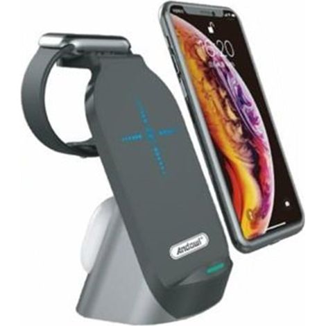 TRADE SHOP - Caricabatterie Supporto Di Ricarica Rapida Wireless 20w 3in1 Smartphone Smartwatch Q-wx600 - (1/5)