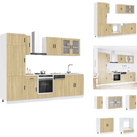 Ensemble d'armoires de cuisine 8 pcs Kalmar bois d'ingénierie - Ensemble D'armoires De Cuisine - Ensemble D'armoires De Cuisine - Ensemble D'armoires - Armoire De Cuisine (1/5)