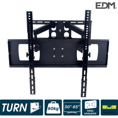 Porta TV 30-65" EDM 60kg con due bracci e oscillante con livella inclusa - Nero