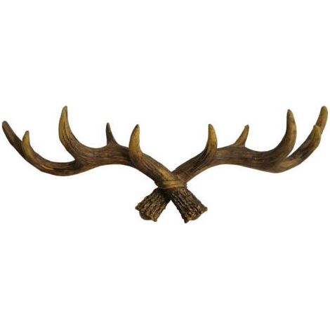 Filiyano-Patère murale, porte-manteau avec bois de cerf, 49 cm - Décoration intérieure - Détail déco élégant - Grande capacité (1/5)