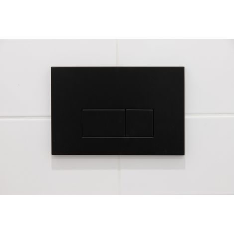 QeramiQ Push Plaque de commande DualFlush pour bâti-support Geberit UP320 Métal rectangulaire Noir mat (1/4)