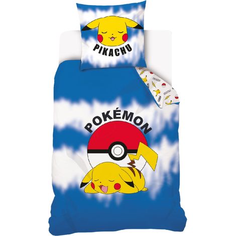 Pokémon-lizenziertes Bettwäscheset 140x200 70x90 Baumwolle, farbenfrohes Set