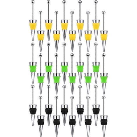 30 Pcs Beadable Wine Stoppers for Wine Bottles Decorative Beaded-- (1/5)